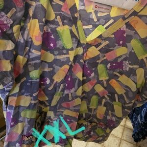 White Cross Vibrant Popsicle Pattern Scrub Top